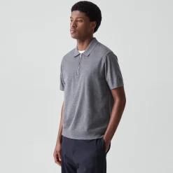 Quarter-Zip Polo Shirt in Light Bilen