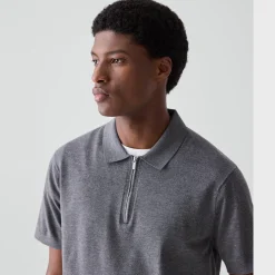 Quarter-Zip Polo Shirt in Light Bilen