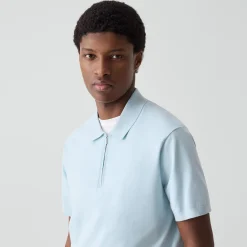 Quarter-Zip Polo Shirt in Light Bilen