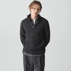 Quarter-Zip Sweater in Wool-Blend Twist