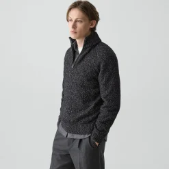Quarter-Zip Sweater in Wool-Blend Twist