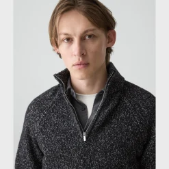 Quarter-Zip Sweater in Wool-Blend Twist