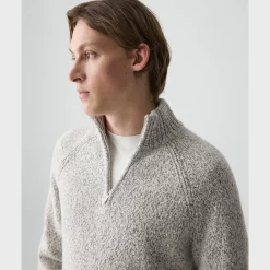Quarter-Zip Sweater in Wool-Blend Twist