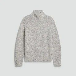Quarter-Zip Sweater in Wool-Blend Twist