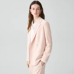 Relaxed Double-Breasted Blazer in Admiral Crepe