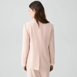Relaxed Double-Breasted Blazer in Admiral Crepe