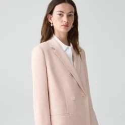 Relaxed Double-Breasted Blazer in Admiral Crepe