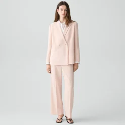 Relaxed Double-Breasted Blazer in Admiral Crepe