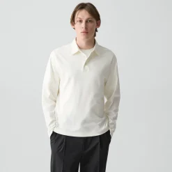 Relaxed Long-Sleeve Polo Shirt in Cotton Jersey