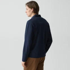 Relaxed Long-Sleeve Polo Shirt in Cotton Jersey