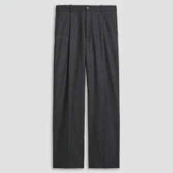 Relaxed Pleat Pant in Cashmere-Blend Flannel