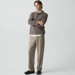 Relaxed Pleat Pant in Cashmere-Blend Flannel