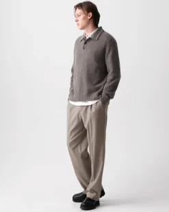 Relaxed Pleat Pant in Cashmere-Blend Flannel