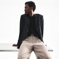 Relaxed Pleat Pant in Cashmere-Blend Flannel