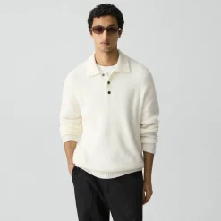 Relaxed Polo Sweater in Astor Wool