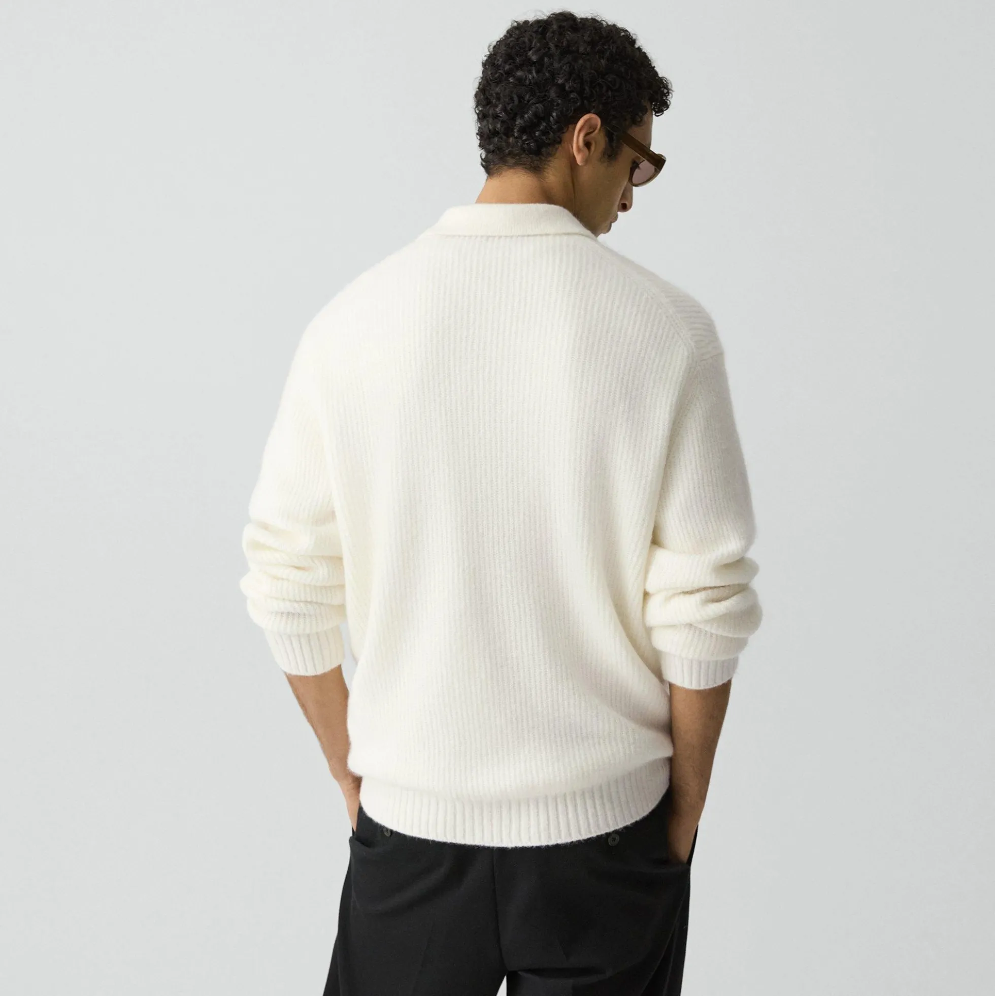 Relaxed Polo Sweater in Astor Wool