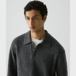Relaxed Polo Sweater in Astor Wool