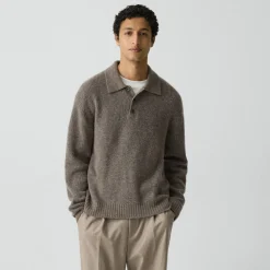 Relaxed Polo Sweater in Astor Wool