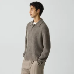 Relaxed Polo Sweater in Astor Wool