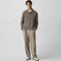 Relaxed Polo Sweater in Astor Wool
