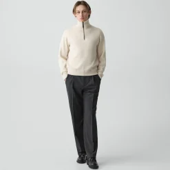 Relaxed Quarter-Zip Sweatshirt in Wool Bilen