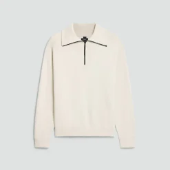 Relaxed Quarter-Zip Sweatshirt in Wool Bilen