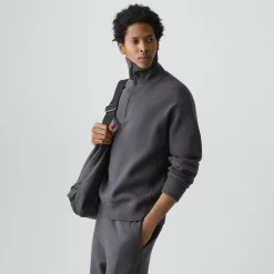Relaxed Quarter-Zip Sweatshirt in Wool Bilen