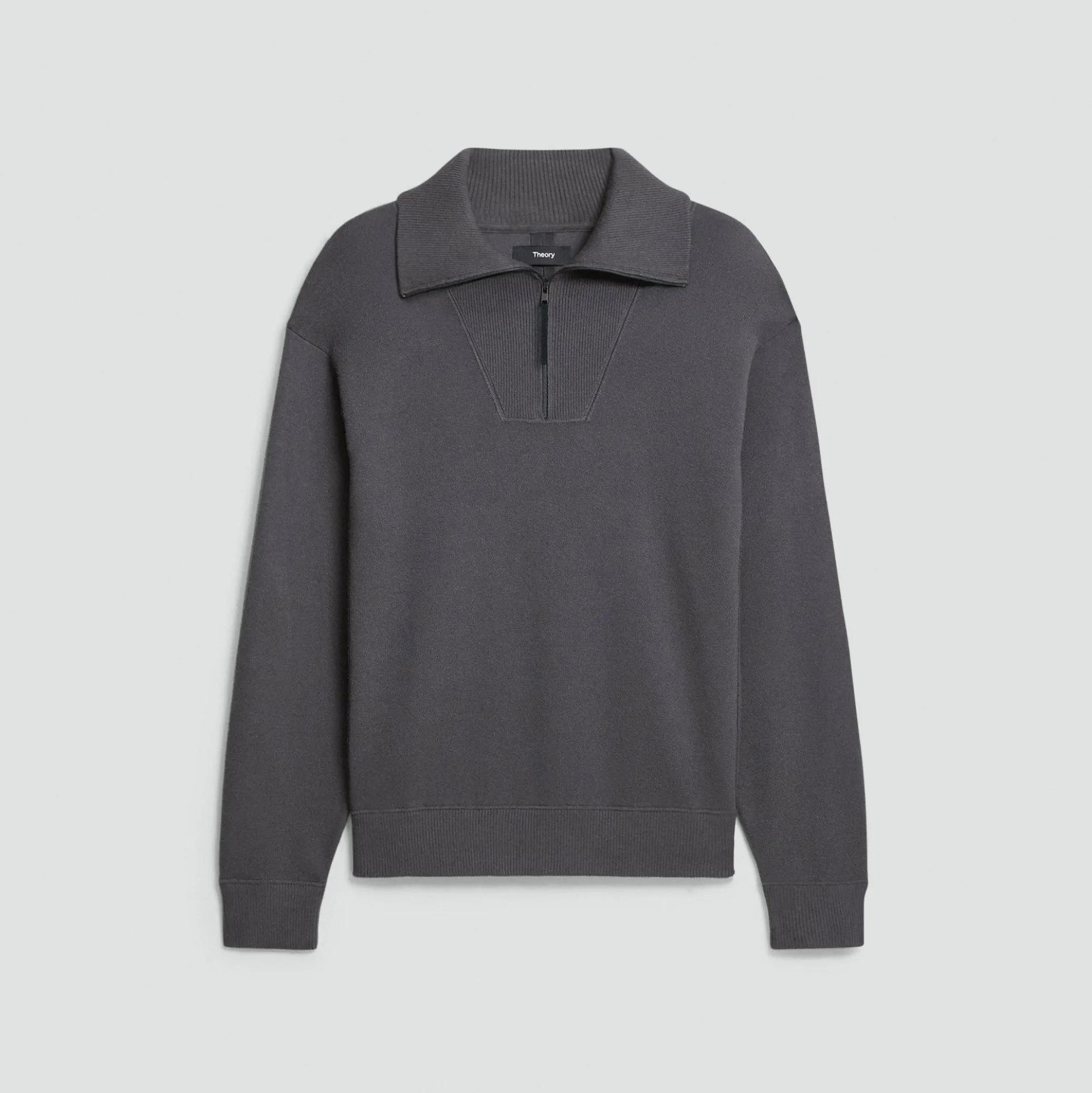 Relaxed Quarter-Zip Sweatshirt in Wool Bilen