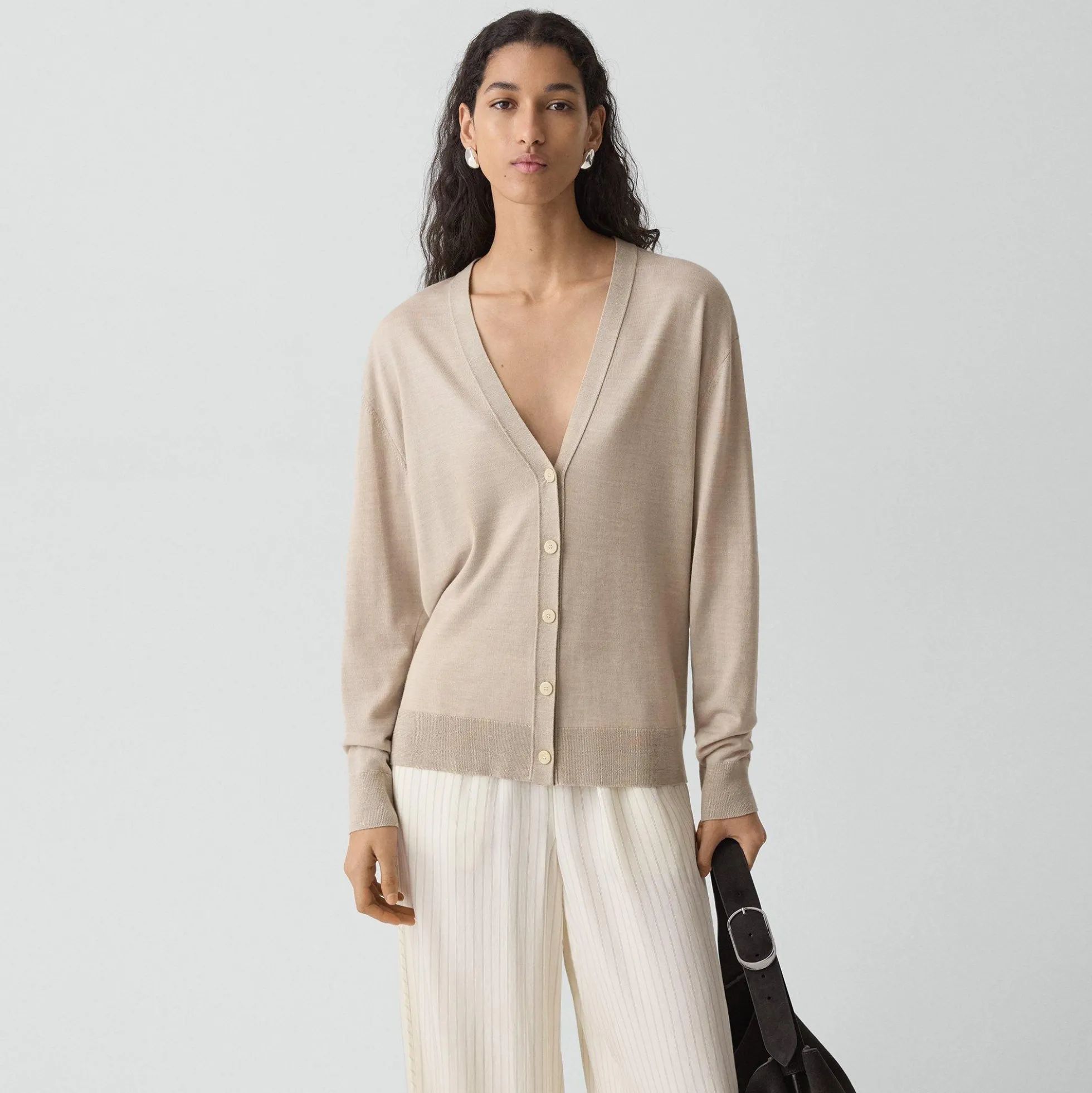 Relaxed V-Neck Cardigan in Regal Wool