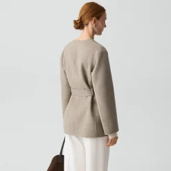 Reversible Cardigan Jacket in Double-Face Wool Twill