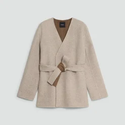 Reversible Cardigan Jacket in Double-Face Wool Twill
