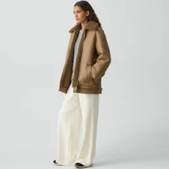 Reversible Cocoon Coat in Shearling