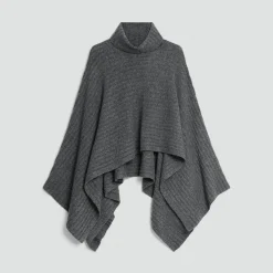 Ribbed Poncho in Astor Wool