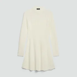 Ribbed Sweater Dress in Felted Wool-Cashmere