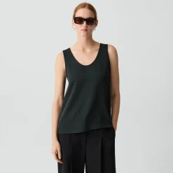 Scoop Neck Shell Top in Silk Georgette