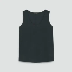 Scoop Neck Shell Top in Silk Georgette