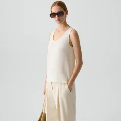 Scoop Neck Shell Top in Silk Georgette