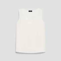 Scoop Neck Shell Top in Silk Georgette