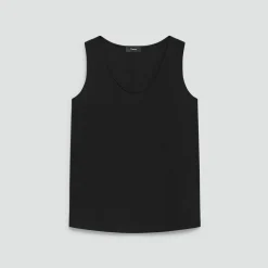 Scoop Neck Shell Top in Silk Georgette