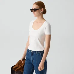 Scoop Neck Tee in Cotton