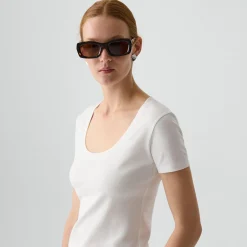 Scoop Neck Tee in Cotton