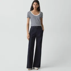 Scoop Neck Tee in Jersey Stripe
