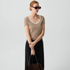 Scoop Neck Tee in Jersey Stripe