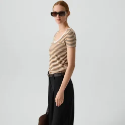 Scoop Neck Tee in Jersey Stripe