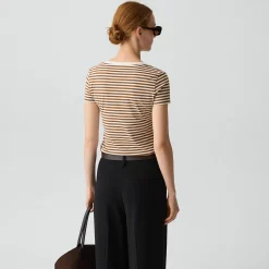 Scoop Neck Tee in Jersey Stripe
