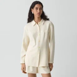 Sculpted Seam Shirt in Admiral Crepe