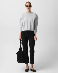 Seamed Kick Pant in Stretch Cotton-Blend