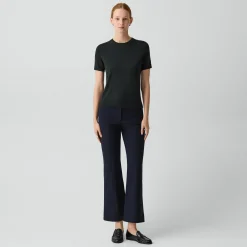 Seamed Kick Pant in Stretch Cotton-Blend