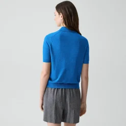 Sheer Polo Shirt in Linen Knit