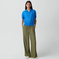 Sheer Polo Shirt in Linen Knit